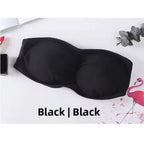 Pack of 2 Strapless Ribbed Tube Bra 8882 | Non-Slip, Side Hook Closure