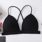 Shezaib French Triangle Cup Slim Thin Strap Wrapped Chest Sexy No Steel Ring Sexy Underwear Sports Cross Back Bra