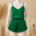Shezaib 2 pcs silk Cami Sets Charming Style Short Non Padded Inner and Short Nighty 2409