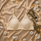 Cotton Non-Padded Floral Embroidered Bra – Soft Everyday Comfort |  X-OVER