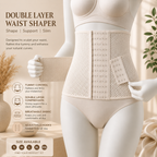 Double Layer Waist Trainer Belt – Breathable Tummy Control & Waist Shaper -653
