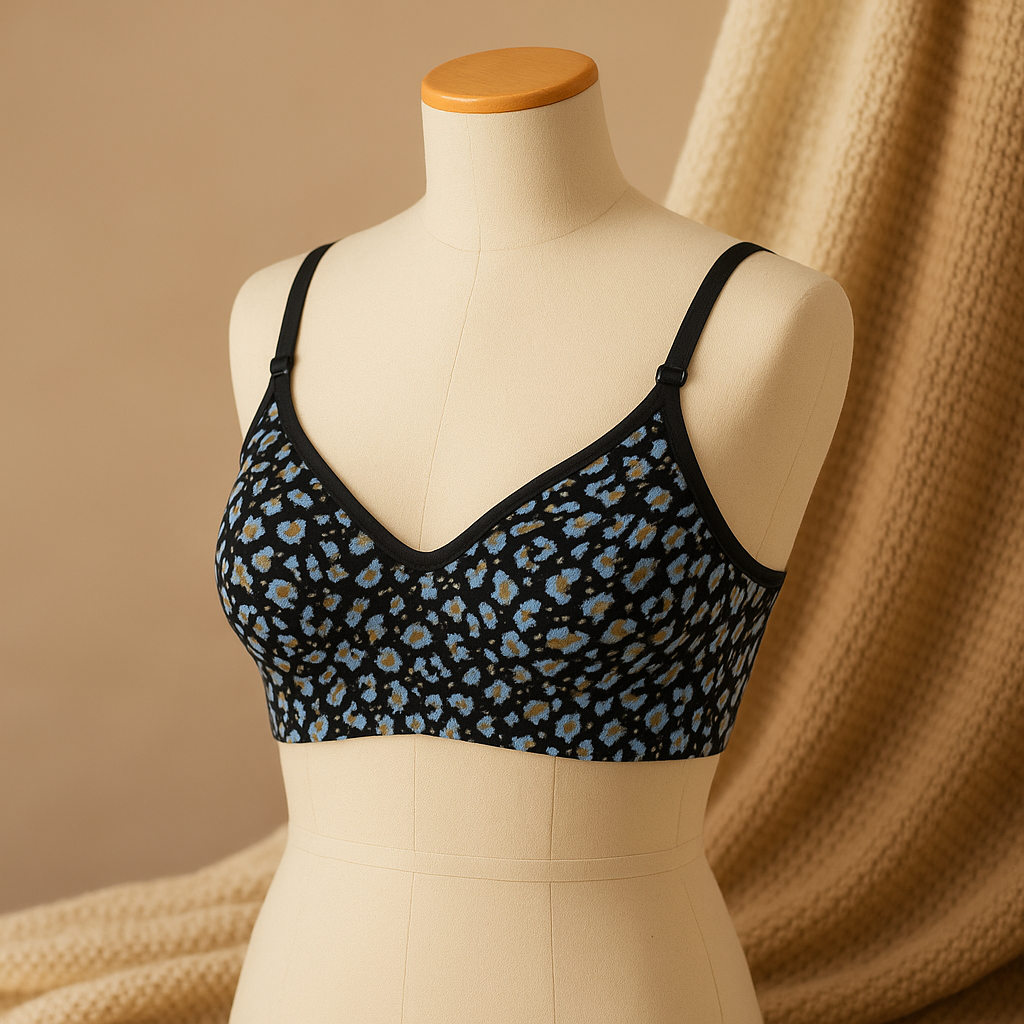 Shezaib Pack Of 3 Non Padded Leopard Print Cotton Bra – Everyday Comfort Fit