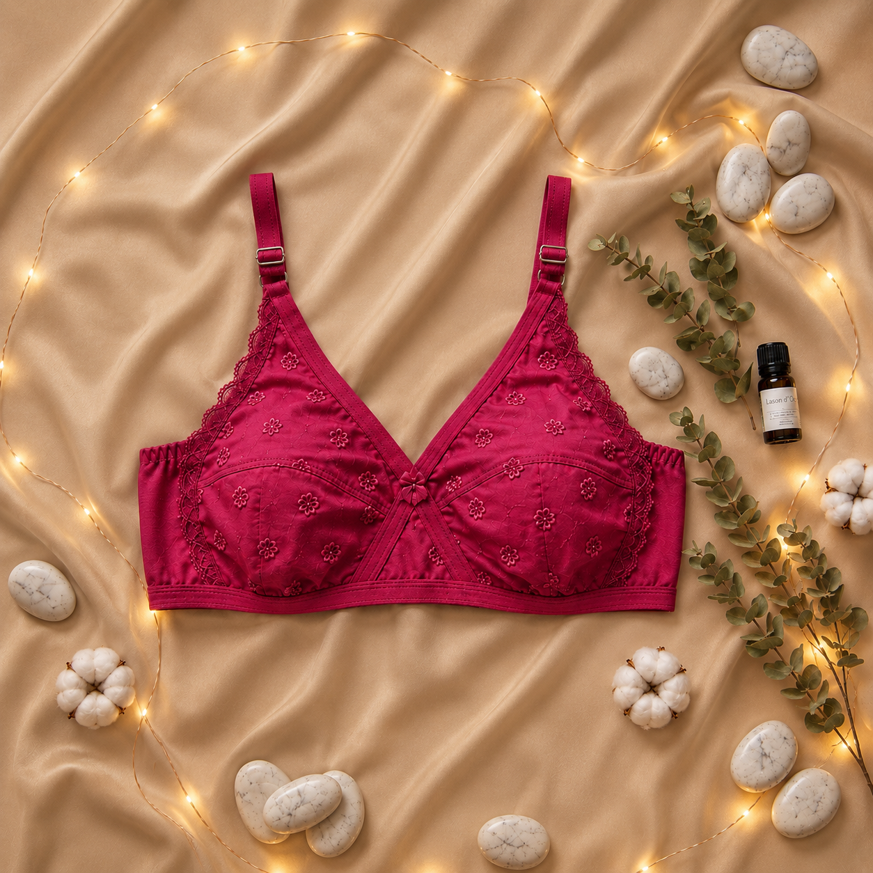 Cotton Non-Padded Floral Embroidered Bra – Soft Everyday Comfort |  X-OVER
