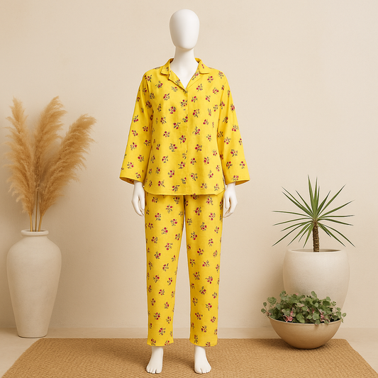 Shezaib New Summer  Cooling Linen 2-Piece Pajama Set  With Scrunchie