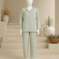 Shezaib New Summer  Cooling Linen 2-Piece Pajama Set  With Scrunchie