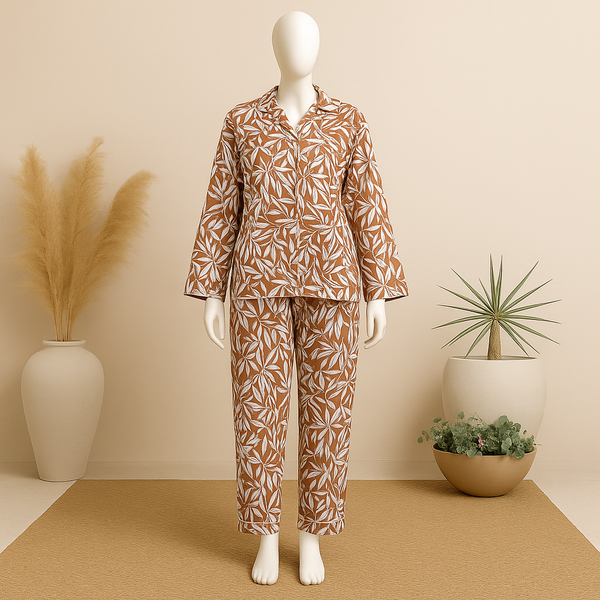 Shezaib New Summer  Cooling Linen 2-Piece Pajama Set  With Scrunchie