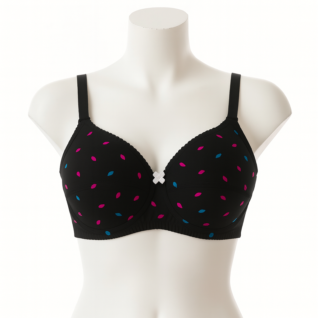 Pack Of 4 Light Padded Cotton Printed  Soft & Breathable Bra