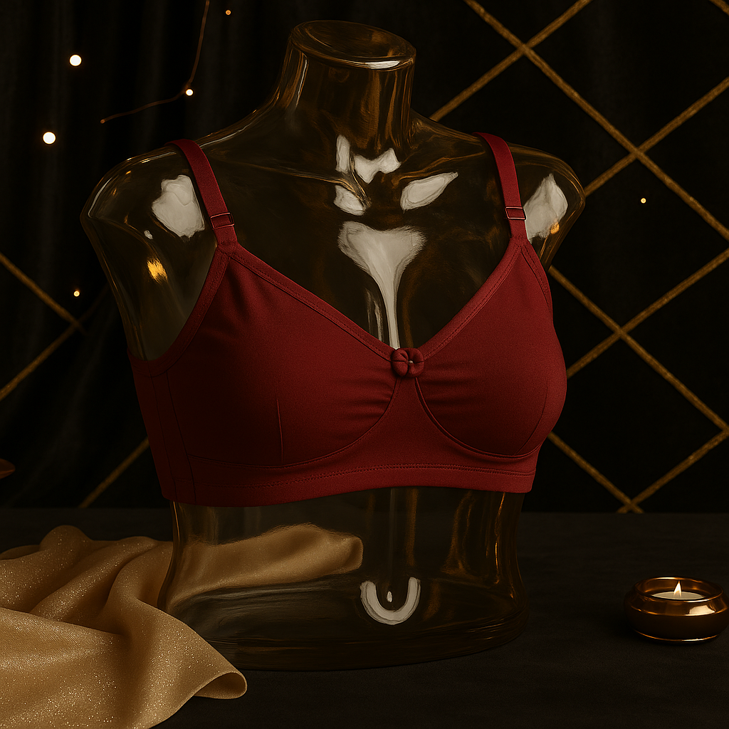 Flourish IMAGE-B High Quality 2-in-1 Non Padded Cotton jersey Bra with Free Invisible Straps – Soft, Pure, Comfortable & Full Coverage Non-Padded T-Shirt Bra