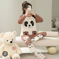 Women’s Ultra-Soft Plush Fleece Panda Pajama Set – Cozy Winter Loungewear