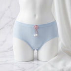 Pack of 3 Women's Ribbed Cotton Panties with Pearl Charm -8862
