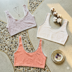 Shezaib pack of 3 Teenagers Scoop Neck Ribbed Crop Bra Pack (Non-Padded)