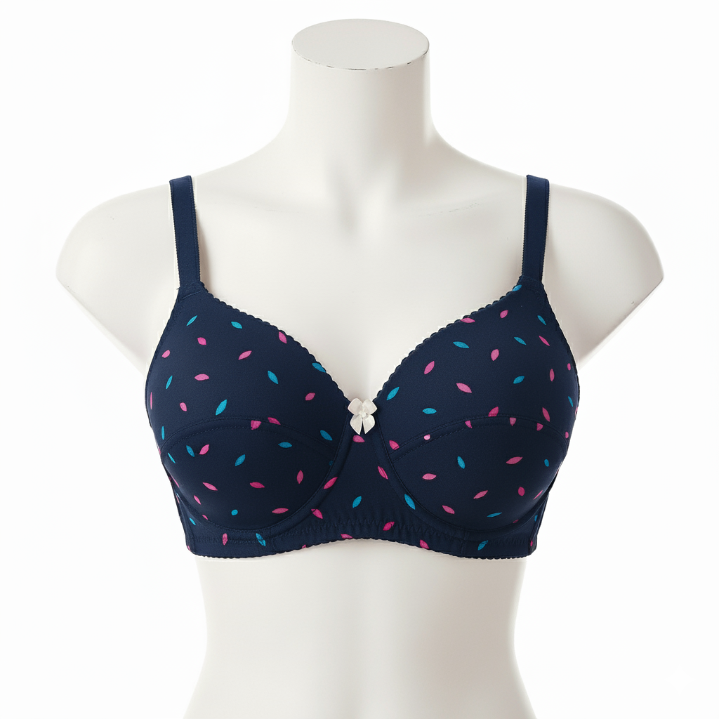 Pack Of 4 Light Padded Cotton Printed  Soft & Breathable Bra