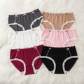 Women's Ribbed Cotton Briefs with Lace Trim & Bow Accents -6126
