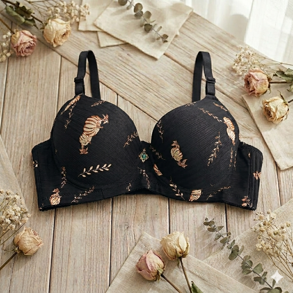 Pack of 2 Shezaib Elegant Embroidered Floral Padded Comfort Bra – Soft Texture & Premium Shape -937