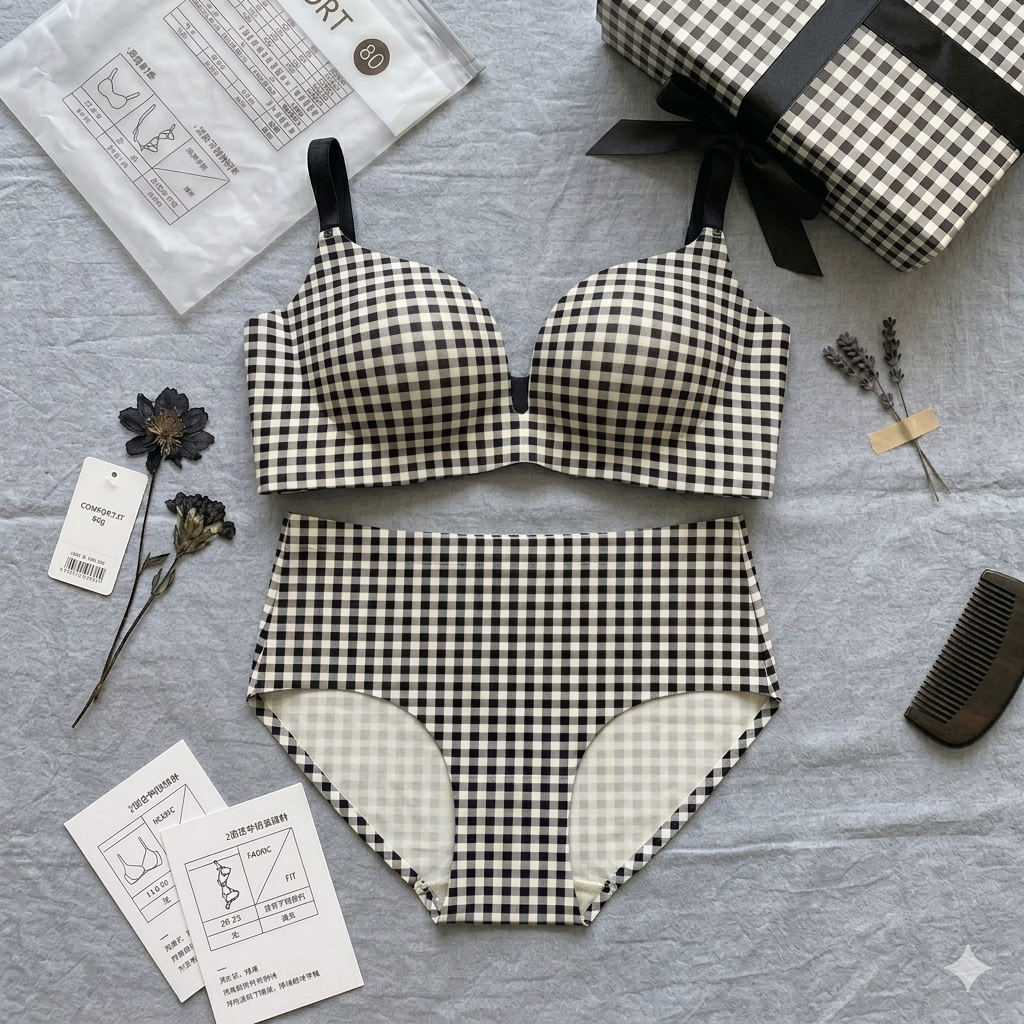 Shezaib The Signature Gingham Seamless Set