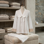 Ethereal Silk-Touch Lounge Set - Off-White