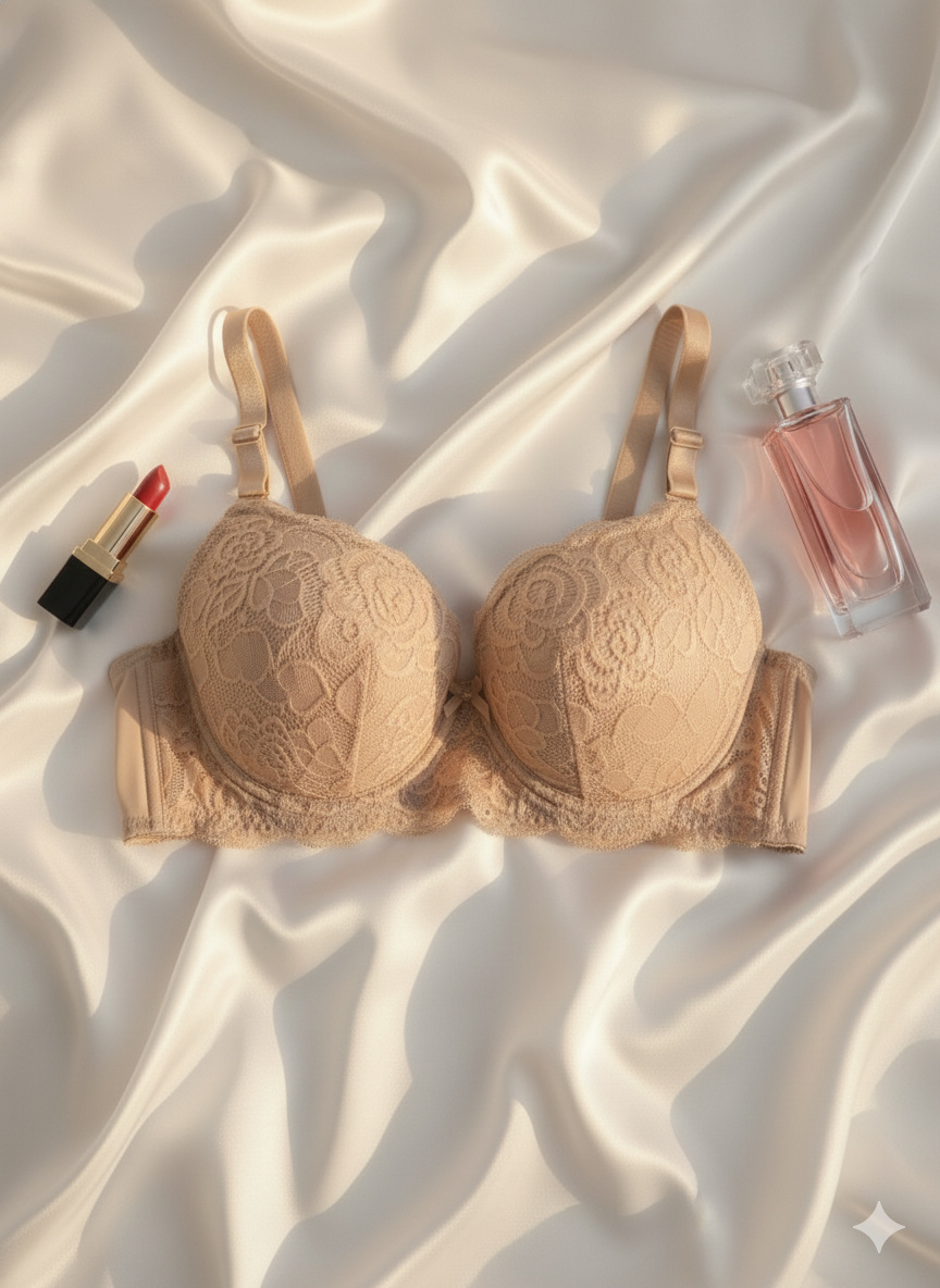 Flourish Wired Padded Lace Bra – Elegant Push-Up Support & Comfort for Bridal Wear 209