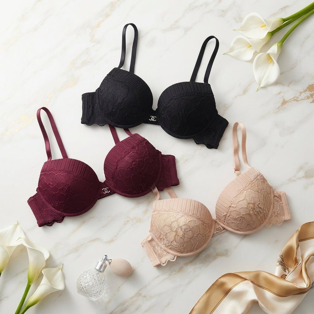 Women’s Padded Lace Bra – Soft & Comfortable Everyday Innerwear -P108