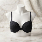 Pinstripe Front-Closure Push-Up Bra – Everyday Comfort & Seamless Style- 1501 Lining