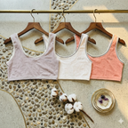 Shezaib pack of 3 Teenagers Scoop Neck Ribbed Crop Bra Pack (Non-Padded)