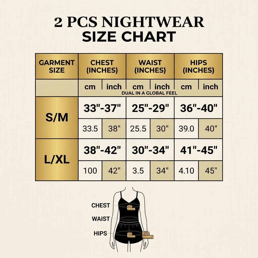 Shezaib 2 pcs silk Cami Sets Charming Style Short Non Padded Inner and Short Nighty 2409