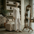 Ethereal Silk-Touch Lounge Set - Off-White