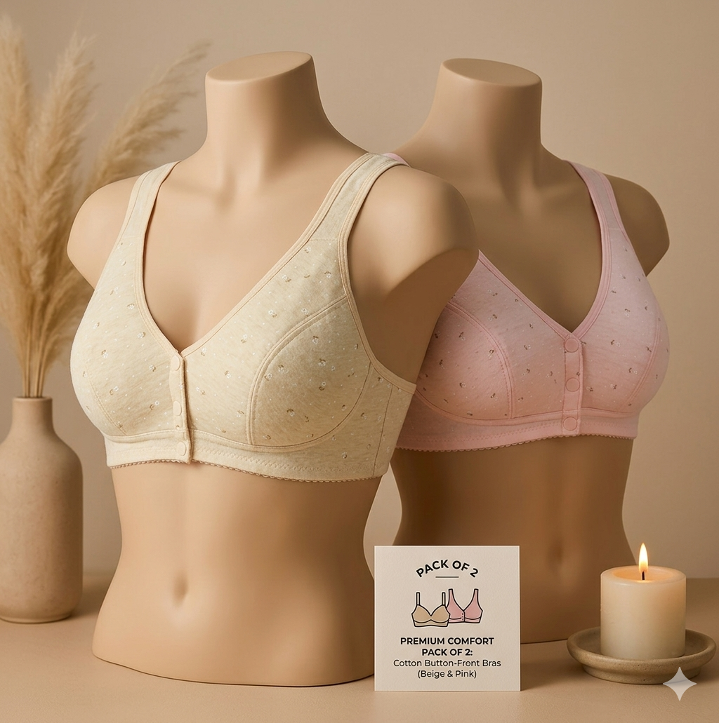 Comfortable Solid Seamless Front Button Nursing Bra-105