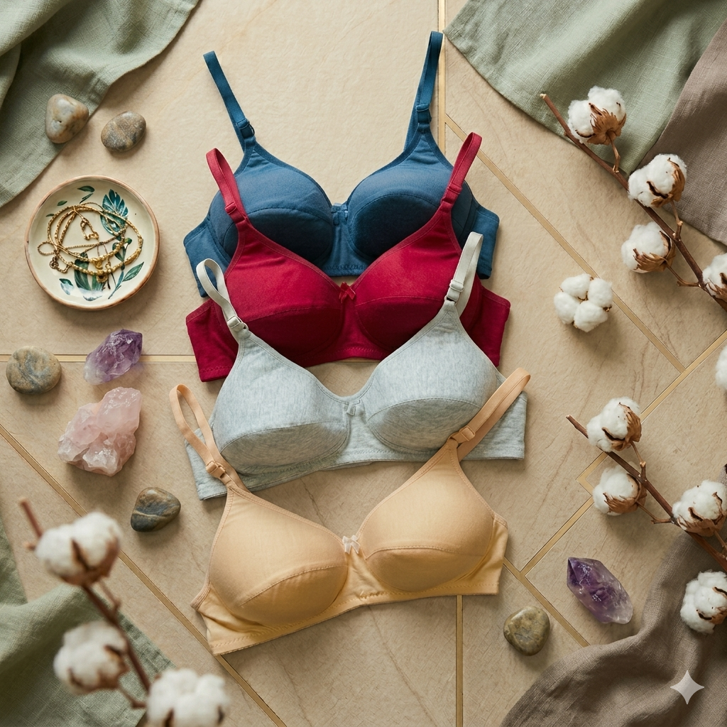 Shezaib  pack of 4 "Everyday Comfort" Soft Padded Bra - 119