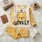 Women’s Ultra-Soft Plush Fleece Teddy Bear Pajama Set – Cute & Warm Winter Loungewear