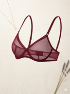 Pack Of 2 Non-Padded & Non-Wired Cotton Full Cover Full Net Transparent Bra
