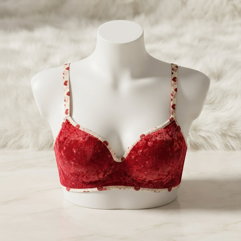 Super Thick 6cm Ultra Push Up Velvet Bra - Wireless Seamless  Bralette -21 Velvet BRA