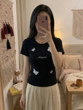 Women’s Butterfly Printed Casual T-Shirt 8507