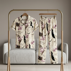 Premium Luxury 2-Piece Short-Sleeve Lounge & Sleepwear Night Suit Set COR-9887