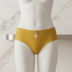 Pack of 3 Aesthetic Ribbed Cotton Panties with Floral Accents -6002