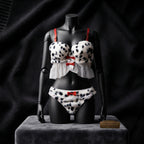 Wild Safari Leopard Plush Lingerie Set – Faux Fur & Mesh Babydoll-2305 Furr