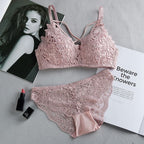 Shezaib Women's Set Wire Free Push Up Lace Female Underwear Set Transparent Panties Seamless Female Underwear and Panty Set 8815