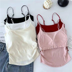 Shezaib New Pack Of 3 New Plain Soft Padded Spaghetti Top For Girls 213