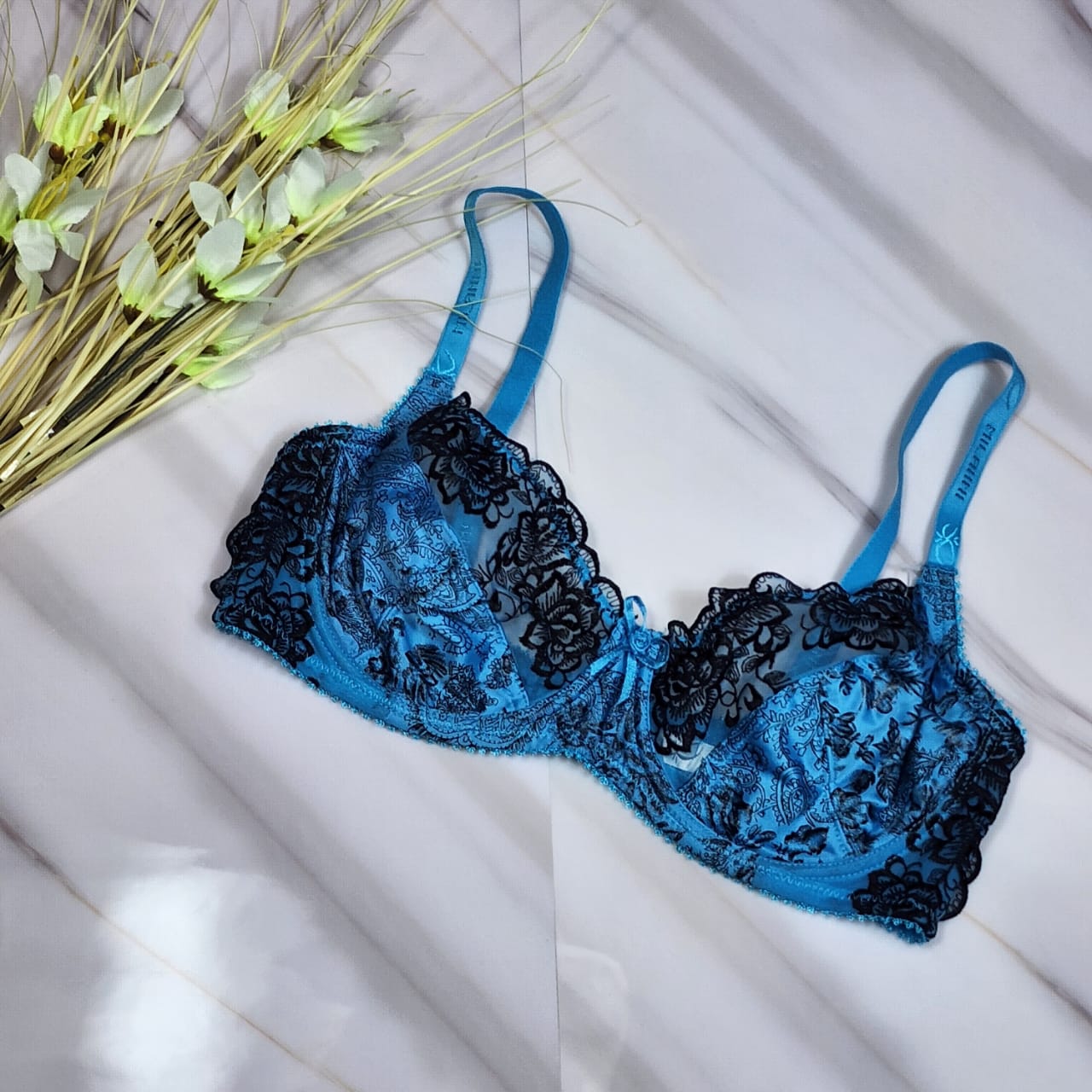 Shezaib High Quality Adjustable Straps Half Lace Double Layered Underwired Non Padded Bra 3083