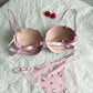 Shezaib High Quality Front Open 4 In 1  Push-up Hello Kitty Print Adjustable Straps Bra Panty Set 016