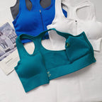 Pack of 3 Ribbed Padded Front Zip Sports Bras – Breathable Activewear    299