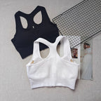 Pack of 3 Ribbed Padded Front Zip Sports Bras – Breathable Activewear    299