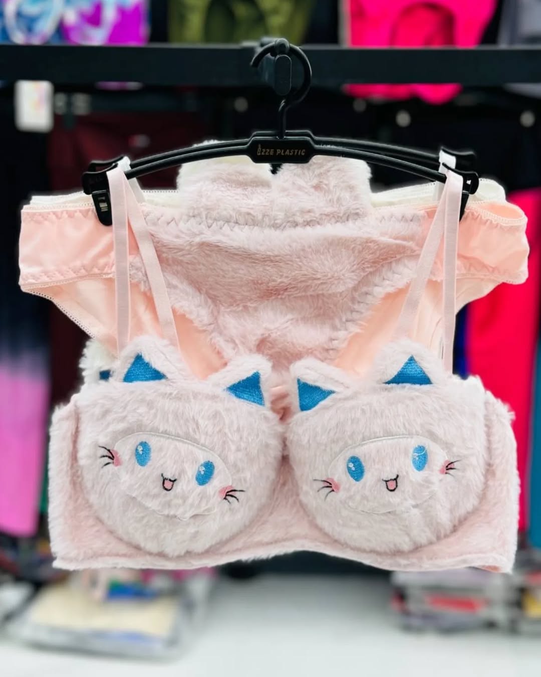 New High Quality Sexy Cute Kitty Anime Soft Plush Design Bra & Panty Set E04