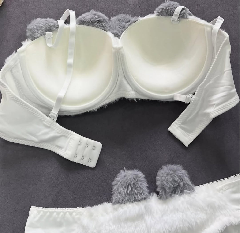 New High Quality Sexy Cute Kitty Anime Soft Plush Design Bra & Panty Set E05
