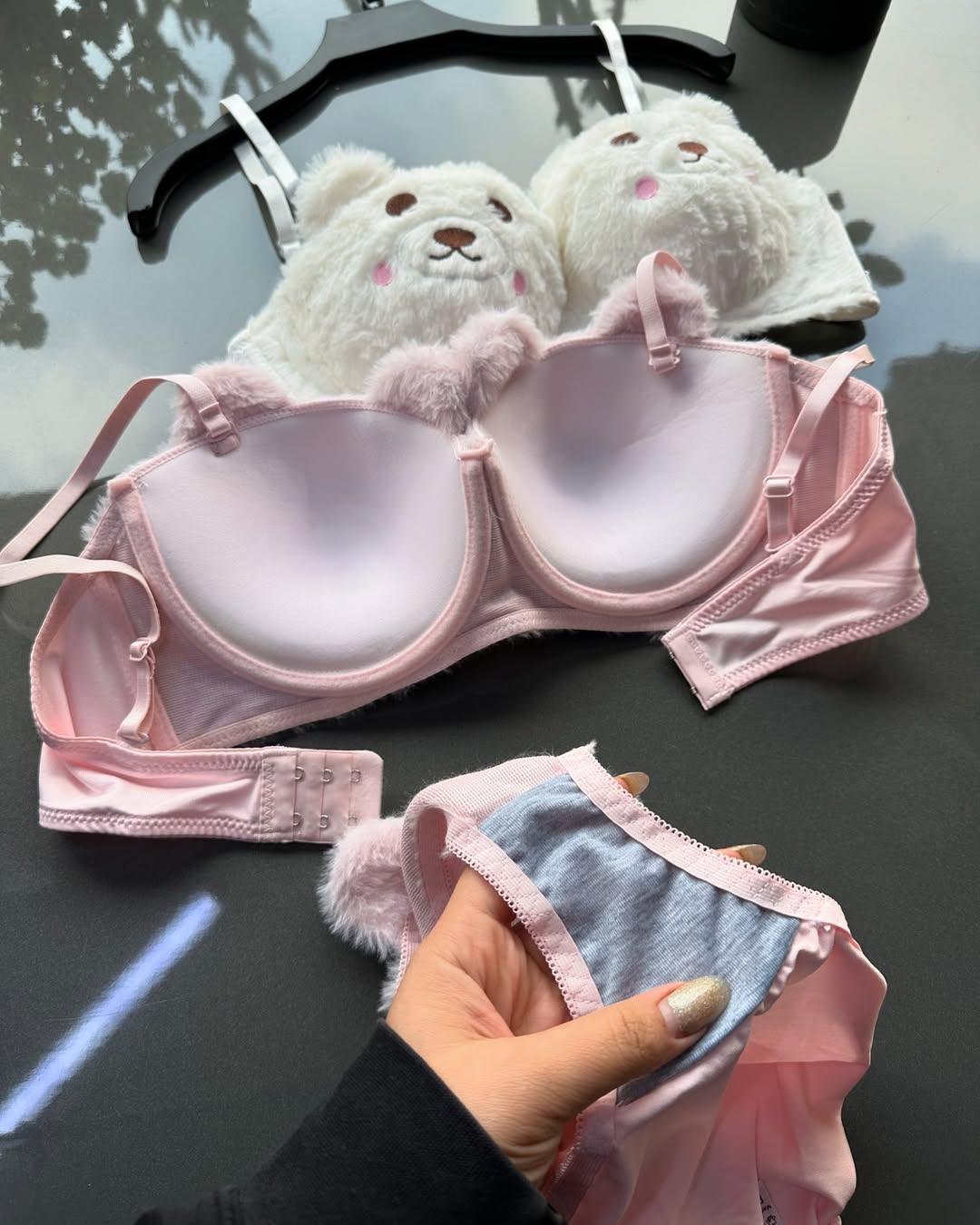 New High Quality Sexy Cute Kitty Anime Soft Plush Design Bra & Panty Set E03