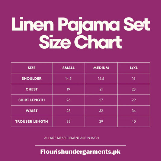 Flourish Summer  Cooling Linen 2-Piece Pajama Set  With Scrunchie