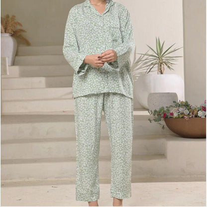 Shezaib New Summer  Cooling Linen 2-Piece Pajama Set  With Scrunchie