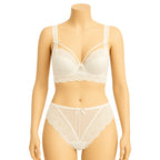 Shezaib High Quality Thin Half Cup Lace Wired Half Cup Adjustable Straps Back Closure Bridal Light Padded Bra Panty Set