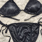 Satin Silk Bikini Panties And Bra Set.