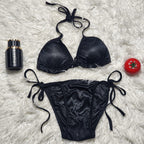 Satin Silk Bikini Panties And Bra Set.