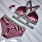 Shezaib New High Quality Pure Silk bikini Style Padded Bra & Panty Set 2003